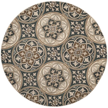 Safavieh Lyndhurst Round Area Rug, Slate Blue and Beige - 8 x 8 ft. LNH341C-8R